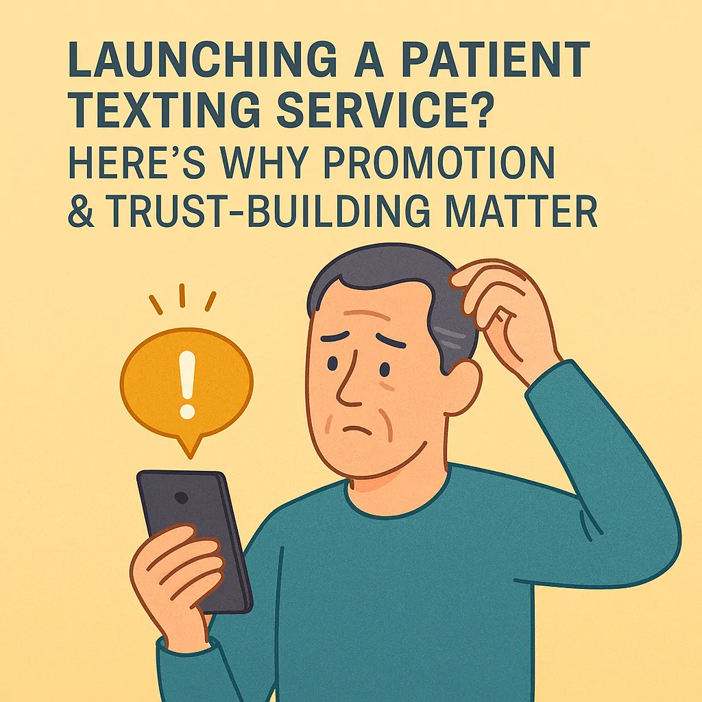 a confused patient looking at his cellphone