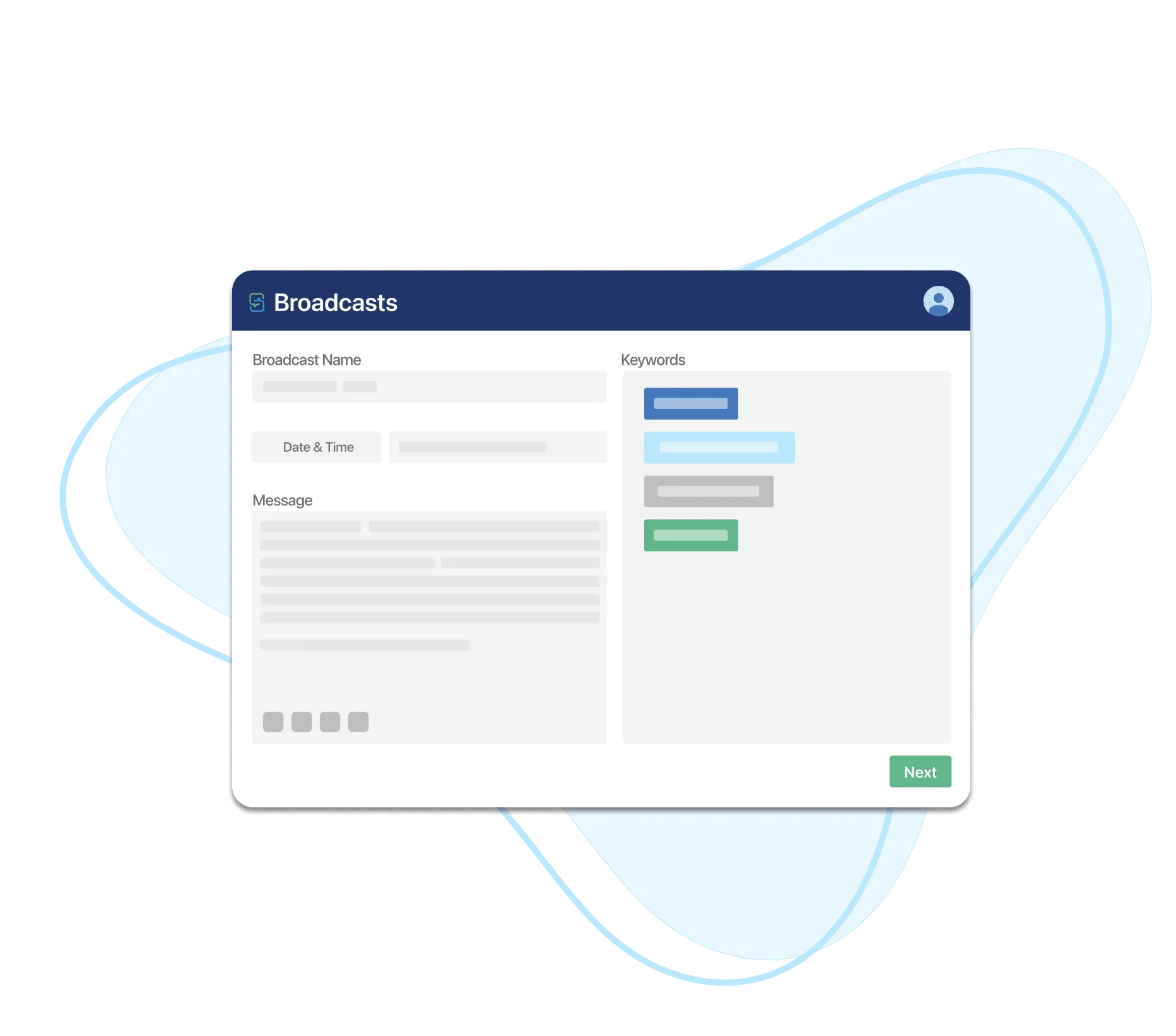 Mass Broadcast Messaging Creation Form