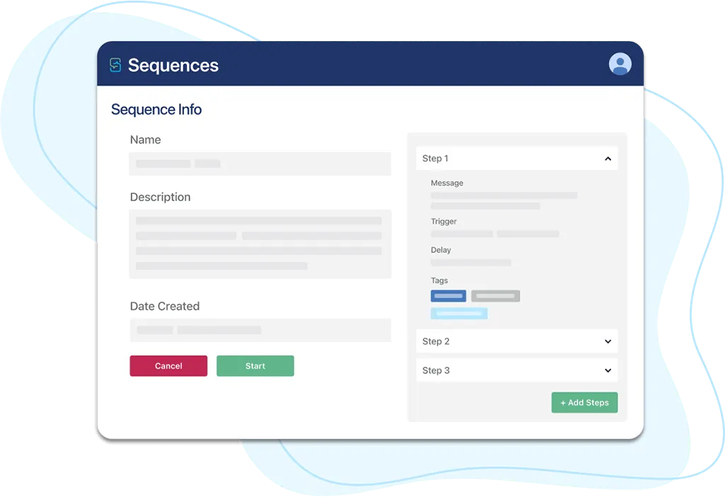 Creating a sms sequence to message contacts