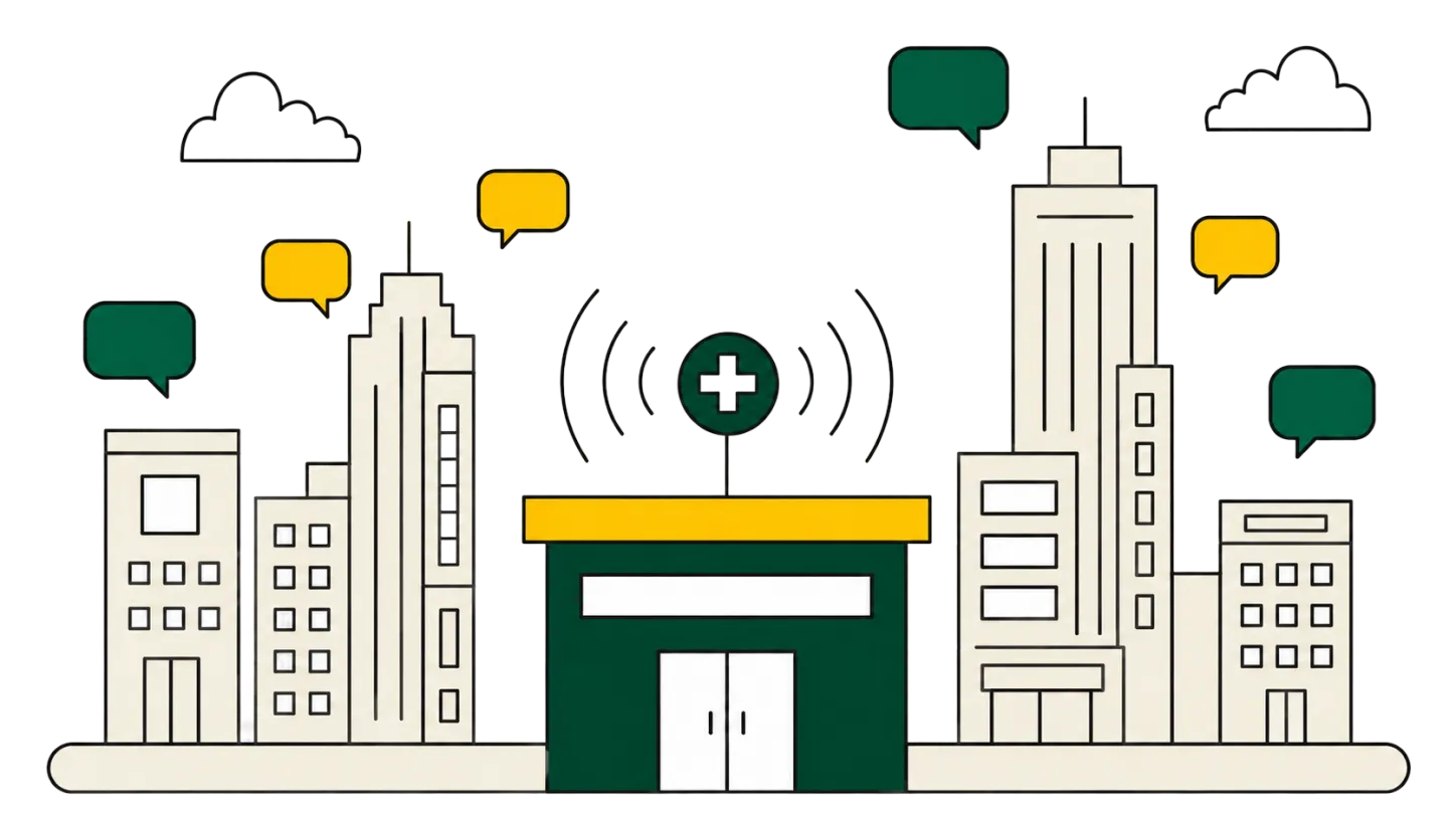 Healthcare organization broadcasting targeted patient outreach messages