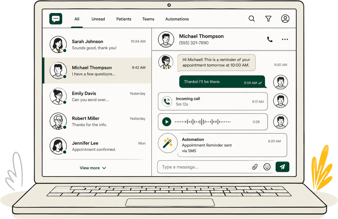 Carrick shared workspace connecting patient messages with care team context